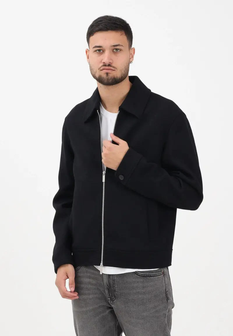 Cappotto corto nero da uomo miniatura 2