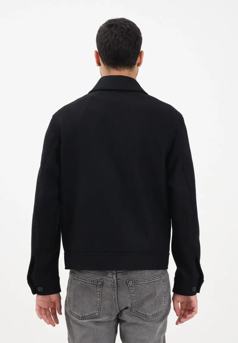 Cappotto corto nero da uomo miniatura 3