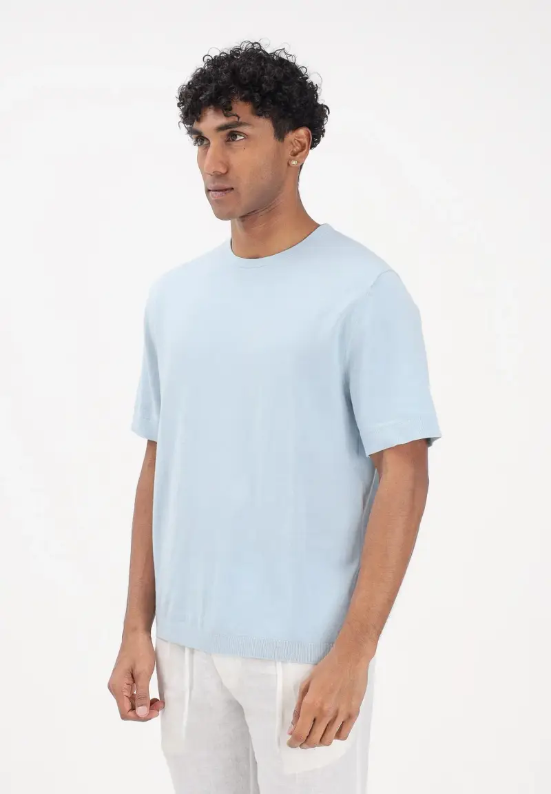 Maglia a manica corta celeste da uomo
