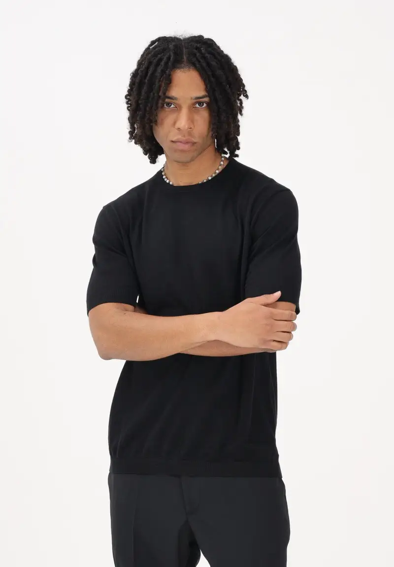 Maglia a manica corta nera da uomo miniatura 2