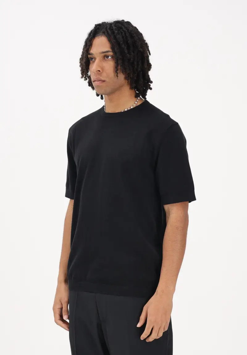 Maglia a manica corta nera da uomo