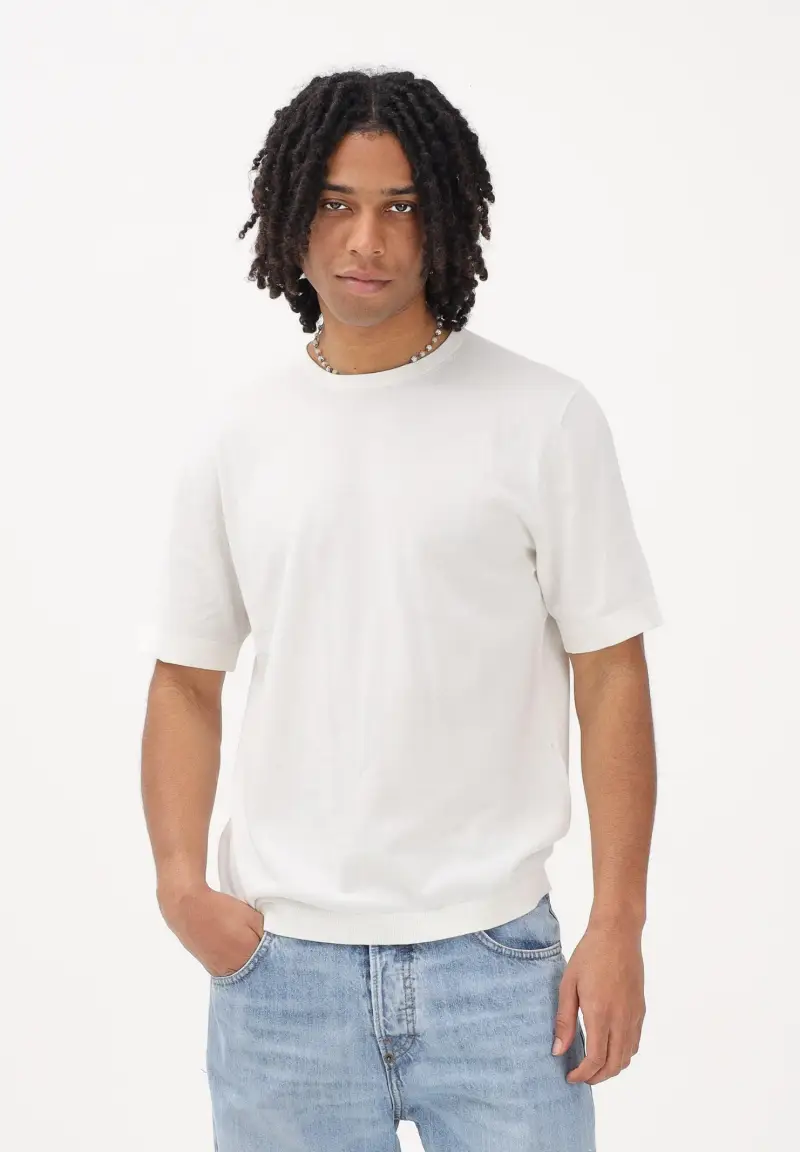 Maglia a manica corta panna da uomo miniatura 2