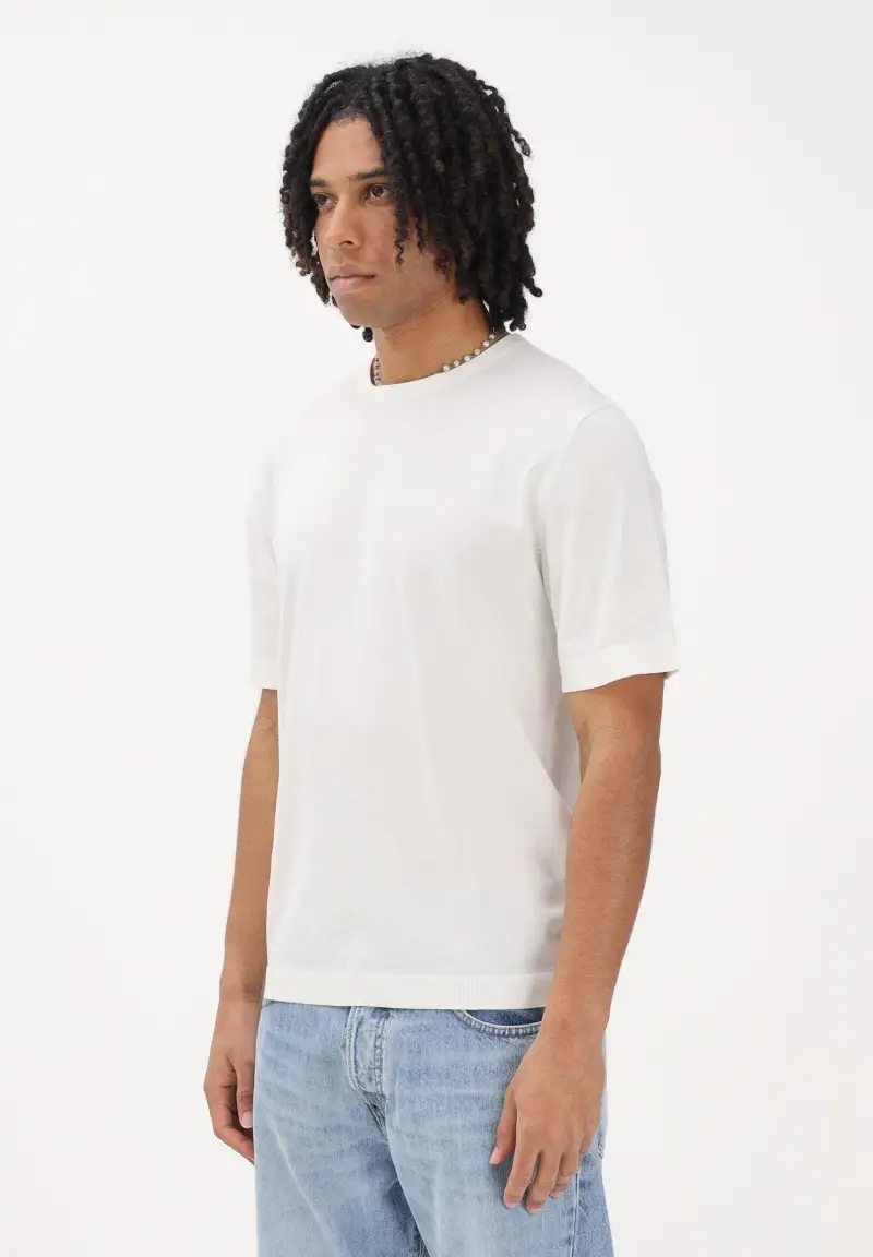 Maglia a manica corta panna da uomo