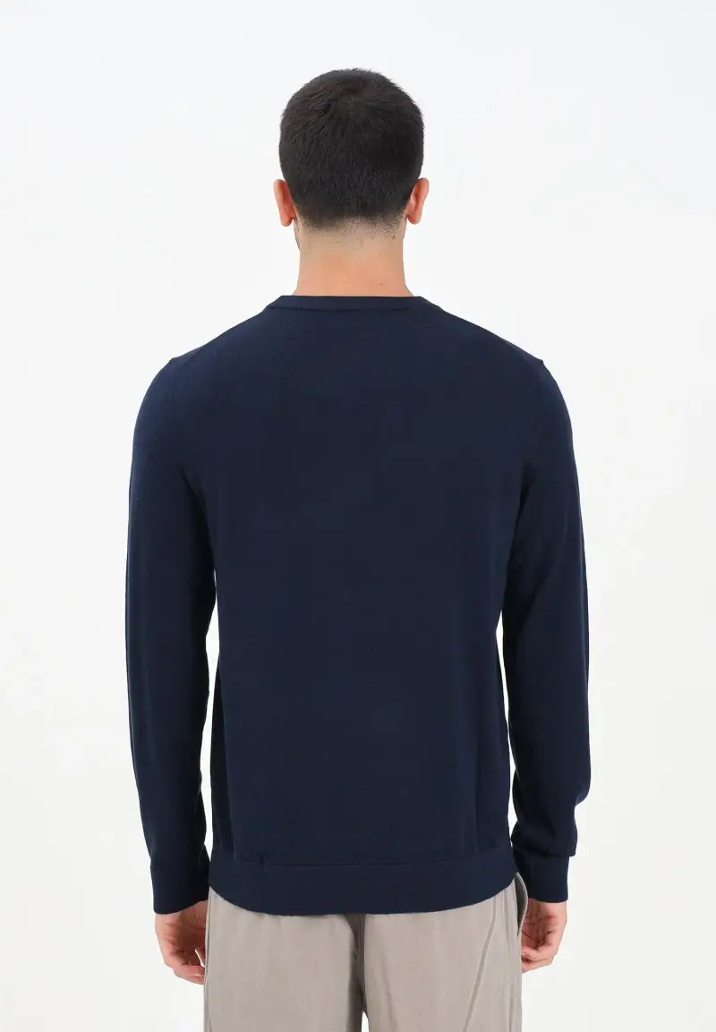 Maglioncino girocollo blu da uomo miniatura 3