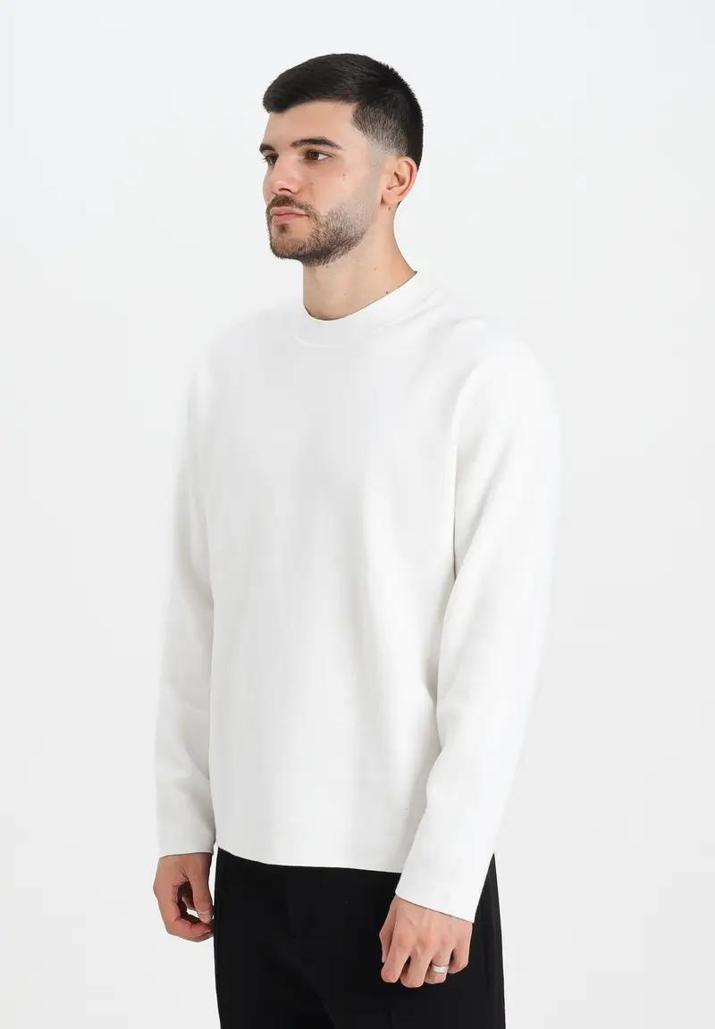 Maglioncino girocollo panna da uomo