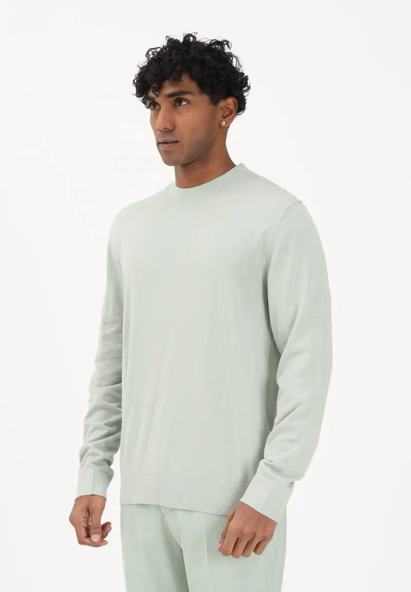 Maglioncino girocollo verde menta da uomo