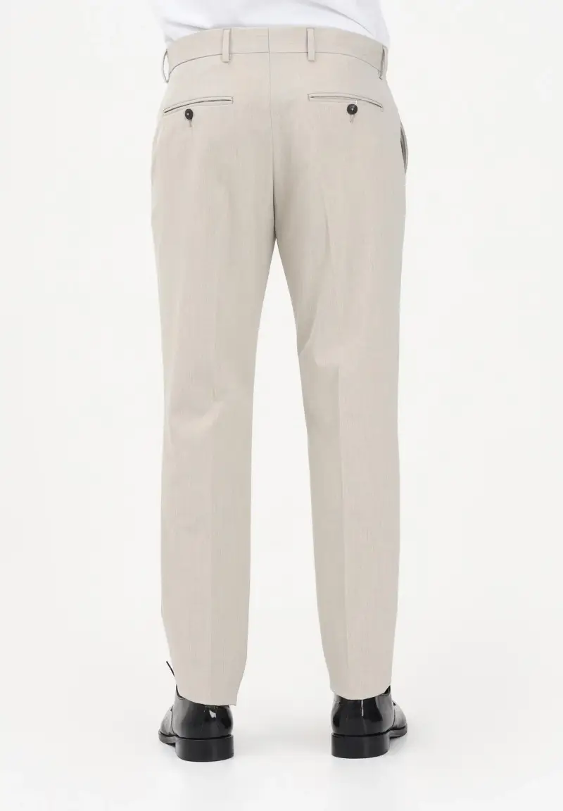 Pantalone elegante beige da uomo miniatura 3