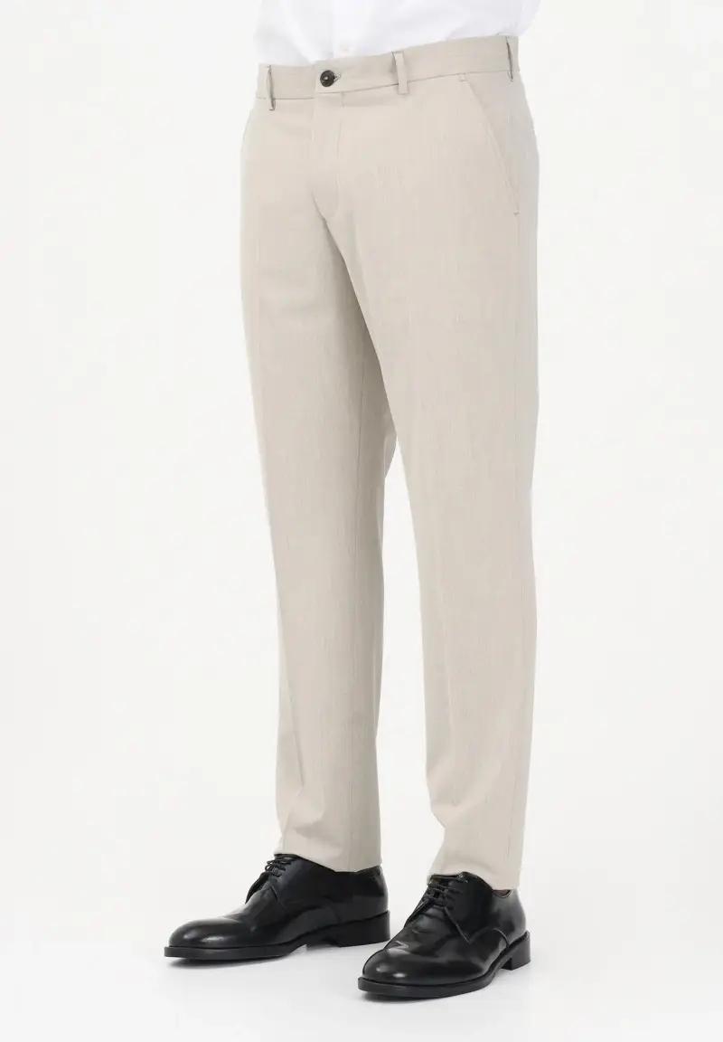 Pantalone elegante beige da uomo