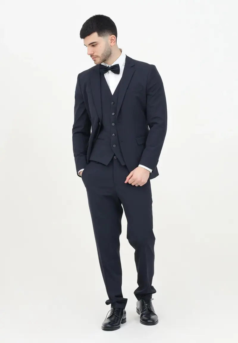 Pantalone elegante blu da uomo miniatura 2