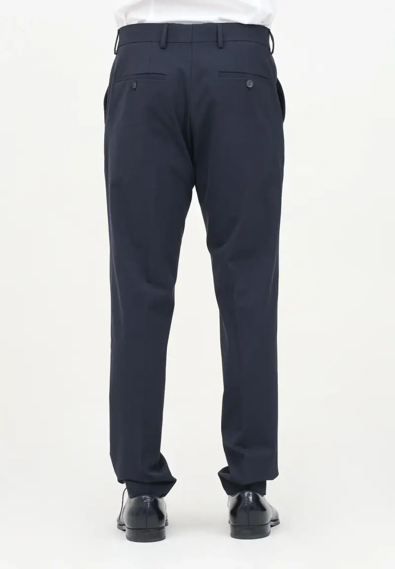 Pantalone elegante blu da uomo miniatura 3