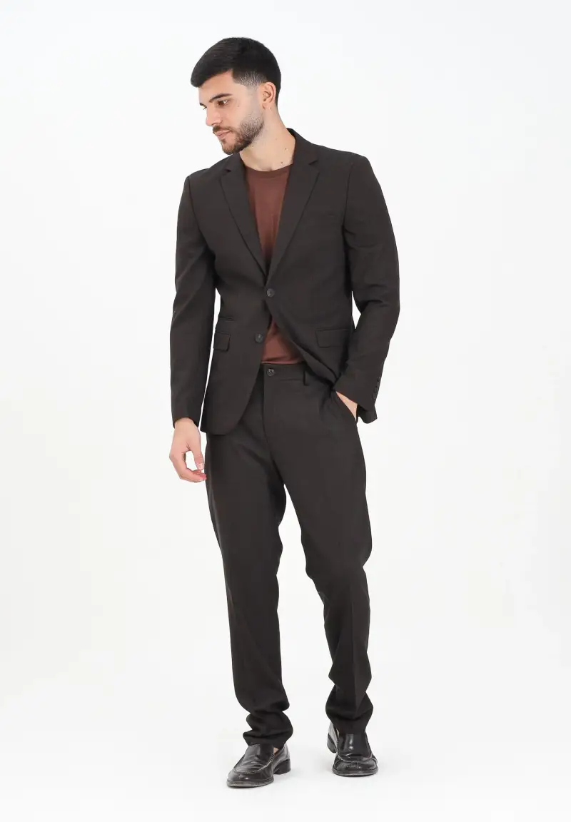 Pantalone elegante marrone da uomo miniatura 2
