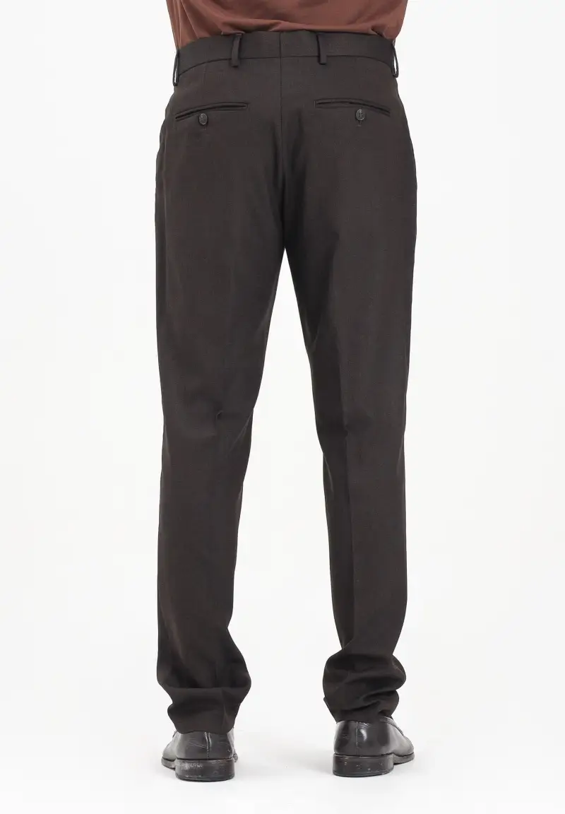 Pantalone elegante marrone da uomo miniatura 3