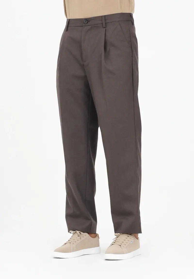 Pantalone elegante marrone da uomo