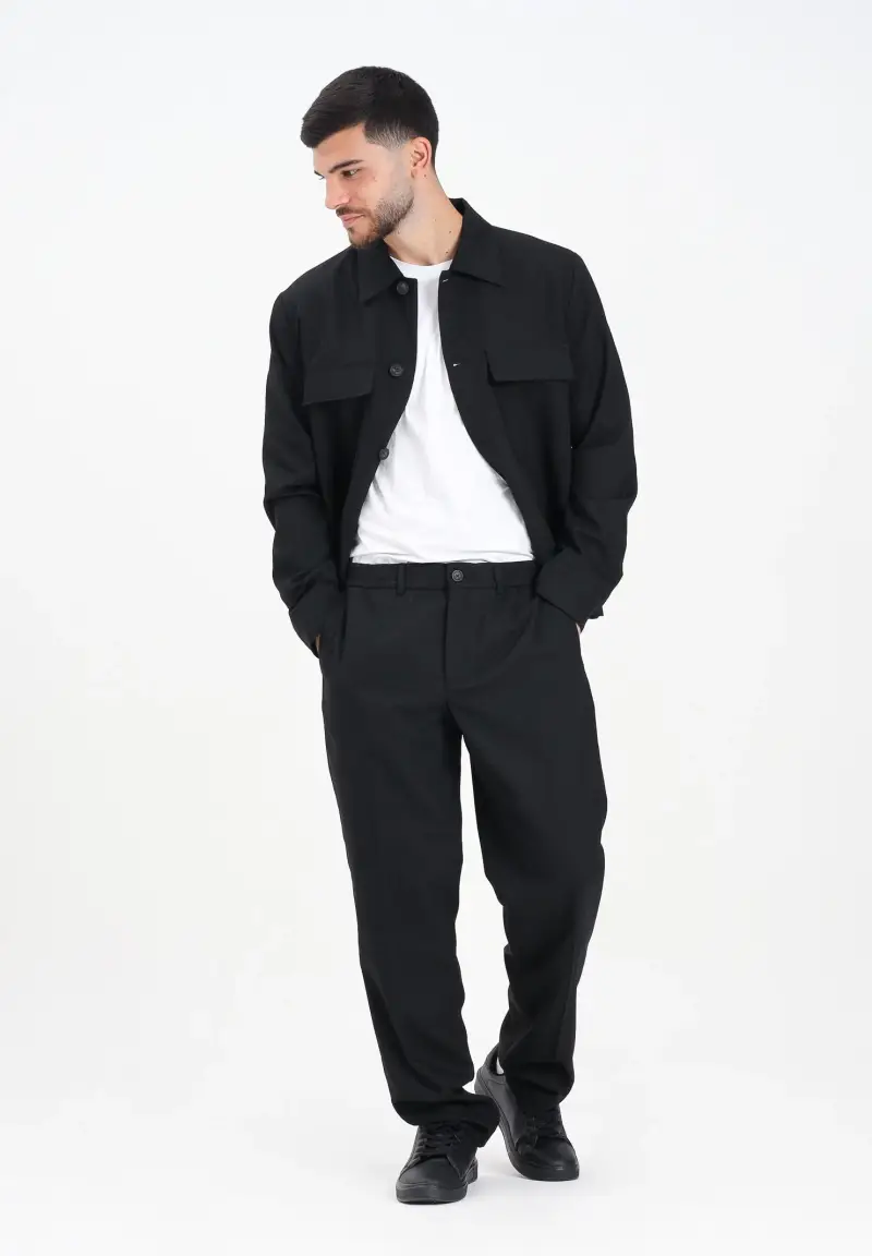 Pantalone elegante nero da uomo miniatura 2