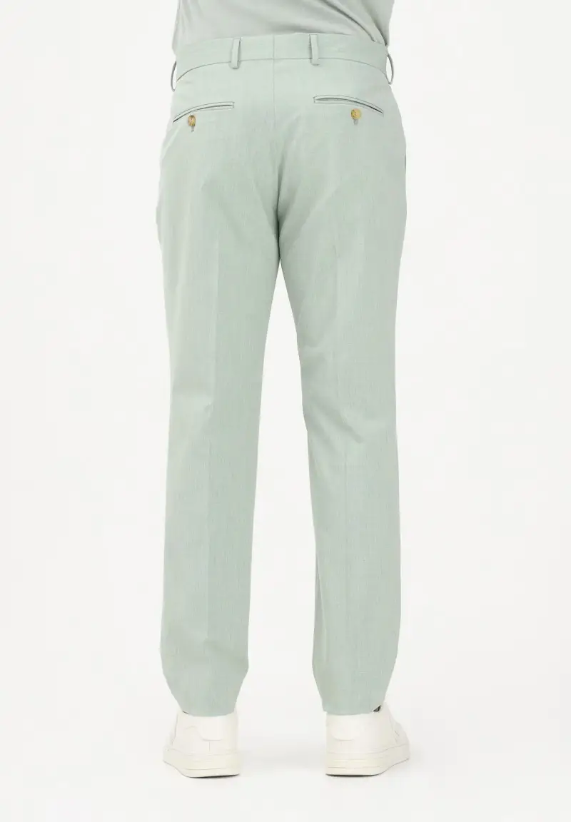 Pantalone elegante verde menta da uomo miniatura 3