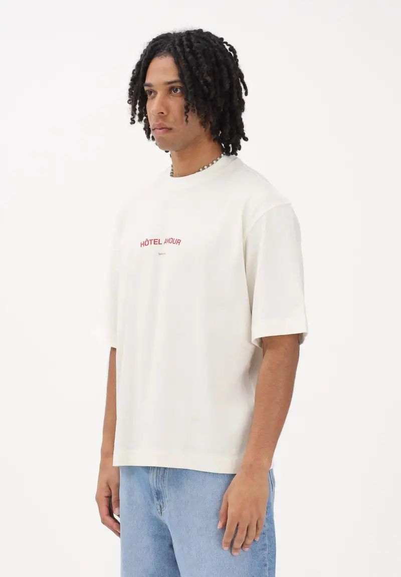 T-shirt a manica corta panna da uomo in collab con l iconico Hôtel Amour di Parigi