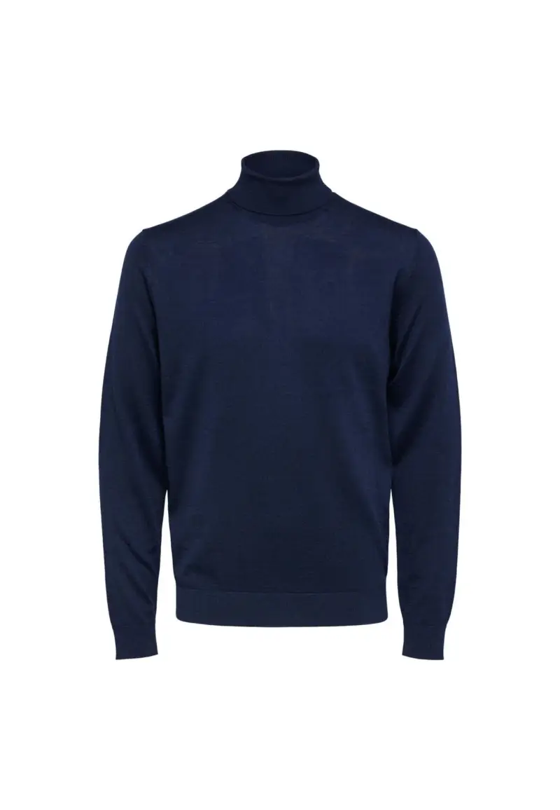 Maglione a collo alto navy - S / Blu