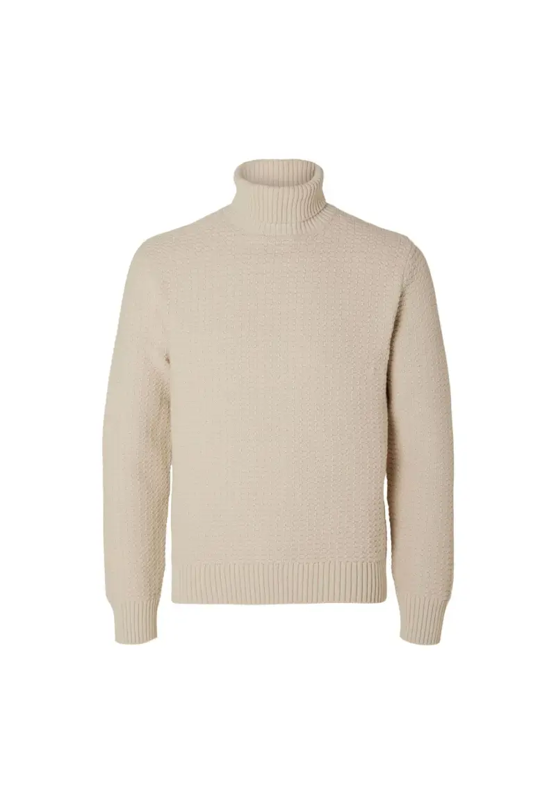 Maglione Structure collo alto beige - S / Beige