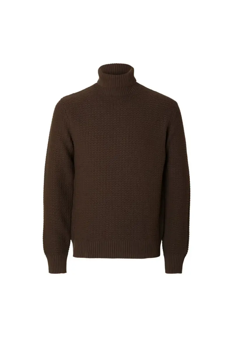 Maglione Structure collo alto marrone - S / Marrone