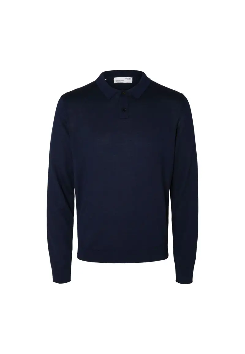 Polo Merino Navy - S / Blu