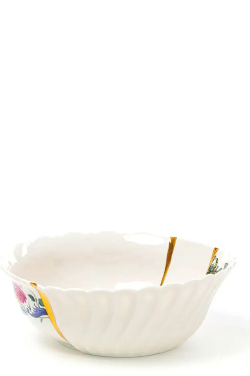 Ciotola 'Kintsugi 01' ⌀ 19 Cm Bianco