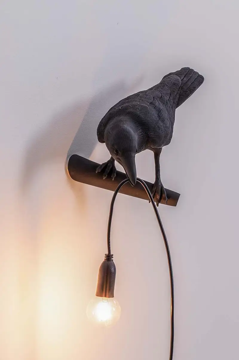 lampada da parete Bird Lamp Black Looking Left Nero miniatura 3