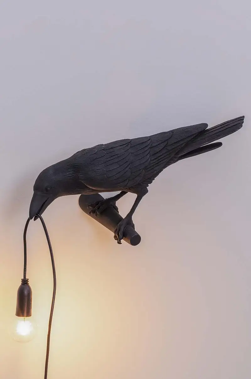 lampada da parete Bird Lamp Black Looking Left Nero miniatura 4