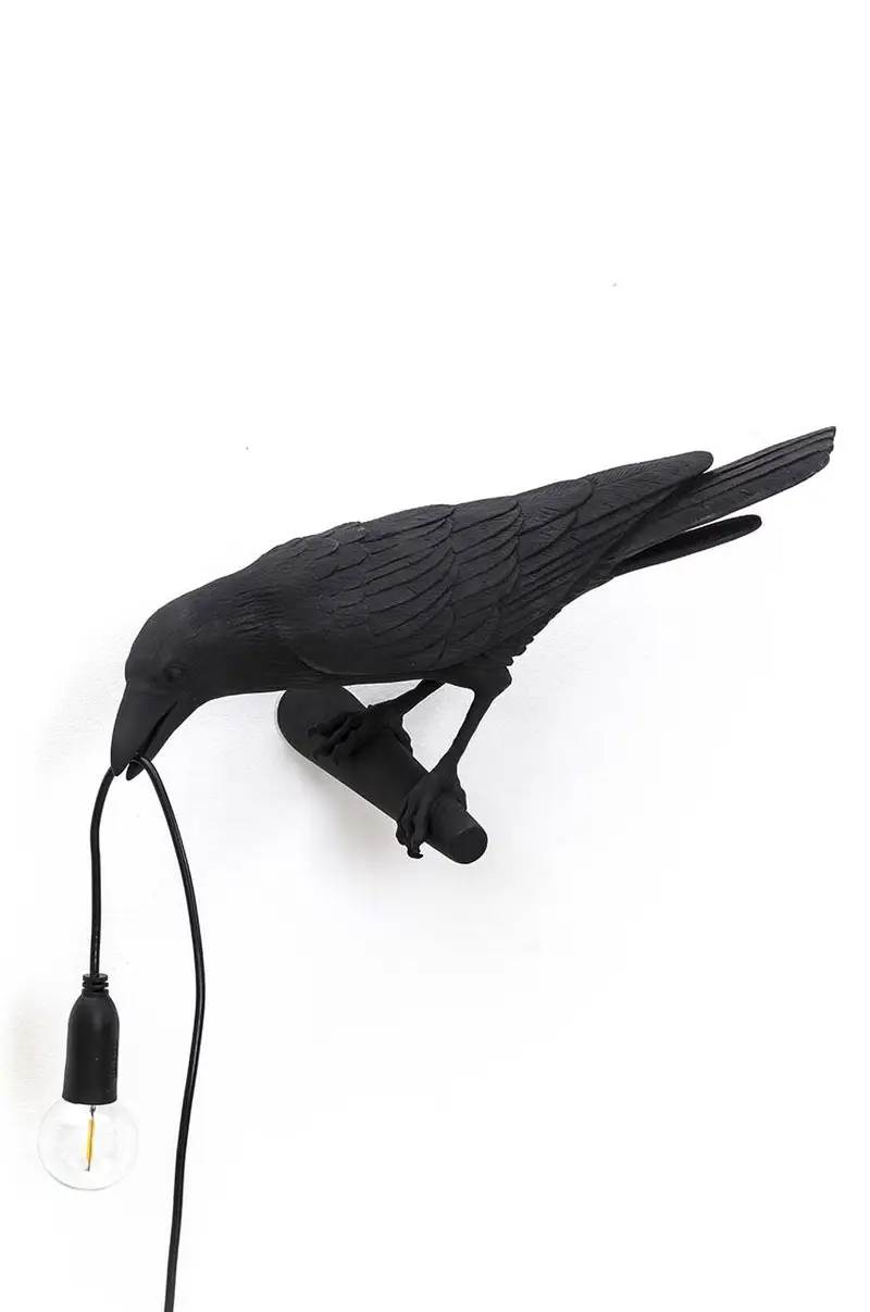 lampada da parete Bird Lamp Black Looking Left Nero