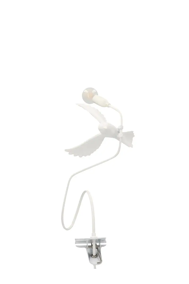 Lampada Da Tavolo Con Pinza 'Sparrow Landing' Bianco