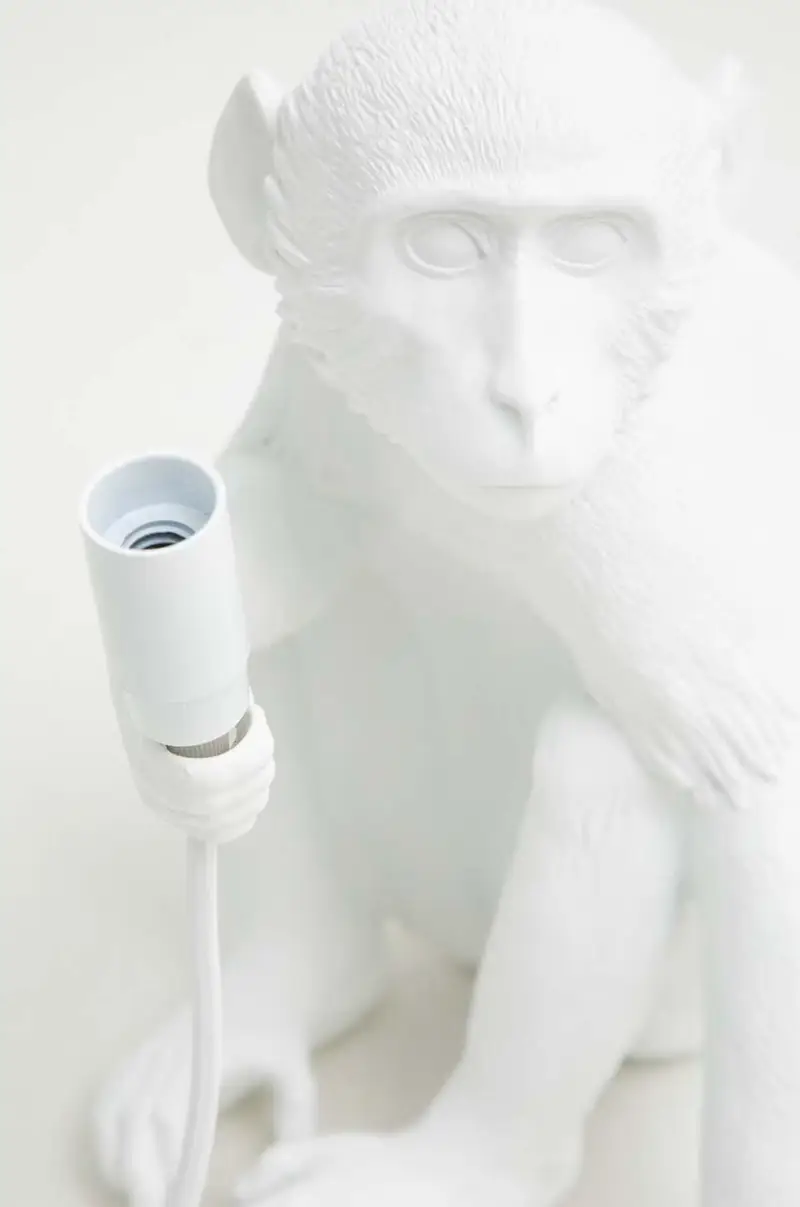lampada da tavolo Monkey Sitting Bianco miniatura 2