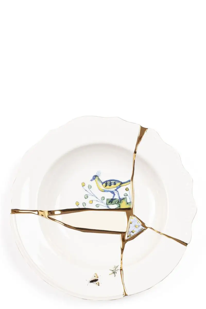 Piatto Fondo 'Kintsugi' ⌀ 22 Cm Bianco