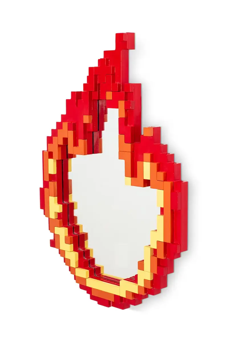 specchio da parete Pixel 68 x 48, 2 x 3, 8 cm colore rosso miniatura 2