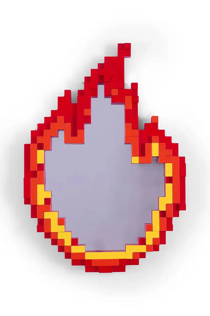 specchio da parete Pixel 68 x 48,2 x 3,8 cm colore rosso