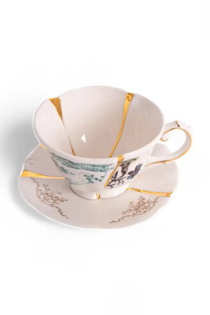 tazzina con piattino Kintsugi 200 ml Multicolore