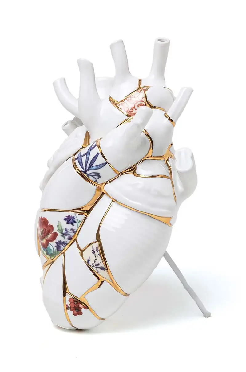 vaso decorativo Love in Bloom Kintsugi Bianco miniatura 2