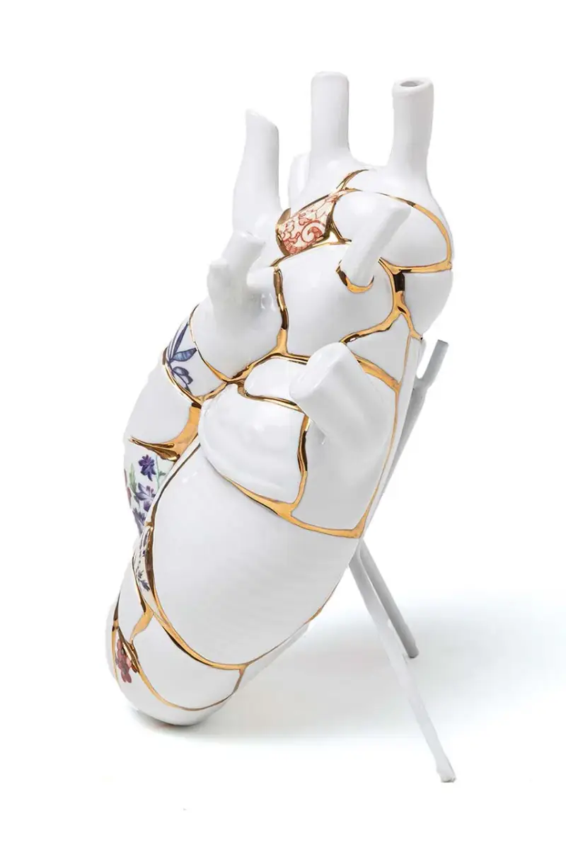 vaso decorativo Love in Bloom Kintsugi Bianco miniatura 3