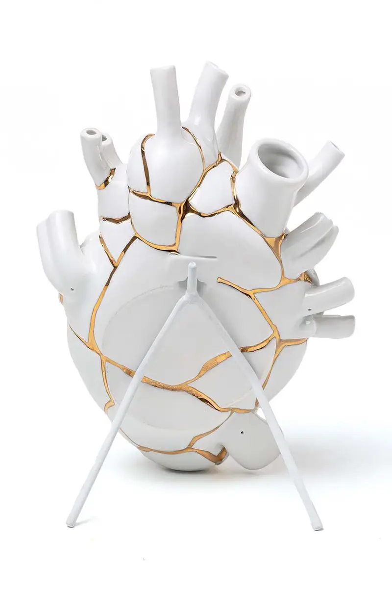 vaso decorativo Love in Bloom Kintsugi Bianco miniatura 4
