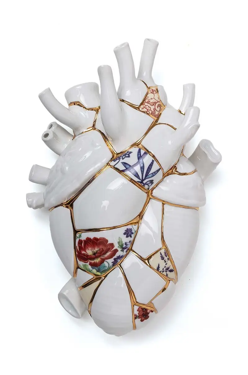 vaso decorativo Love in Bloom Kintsugi Bianco miniatura 5