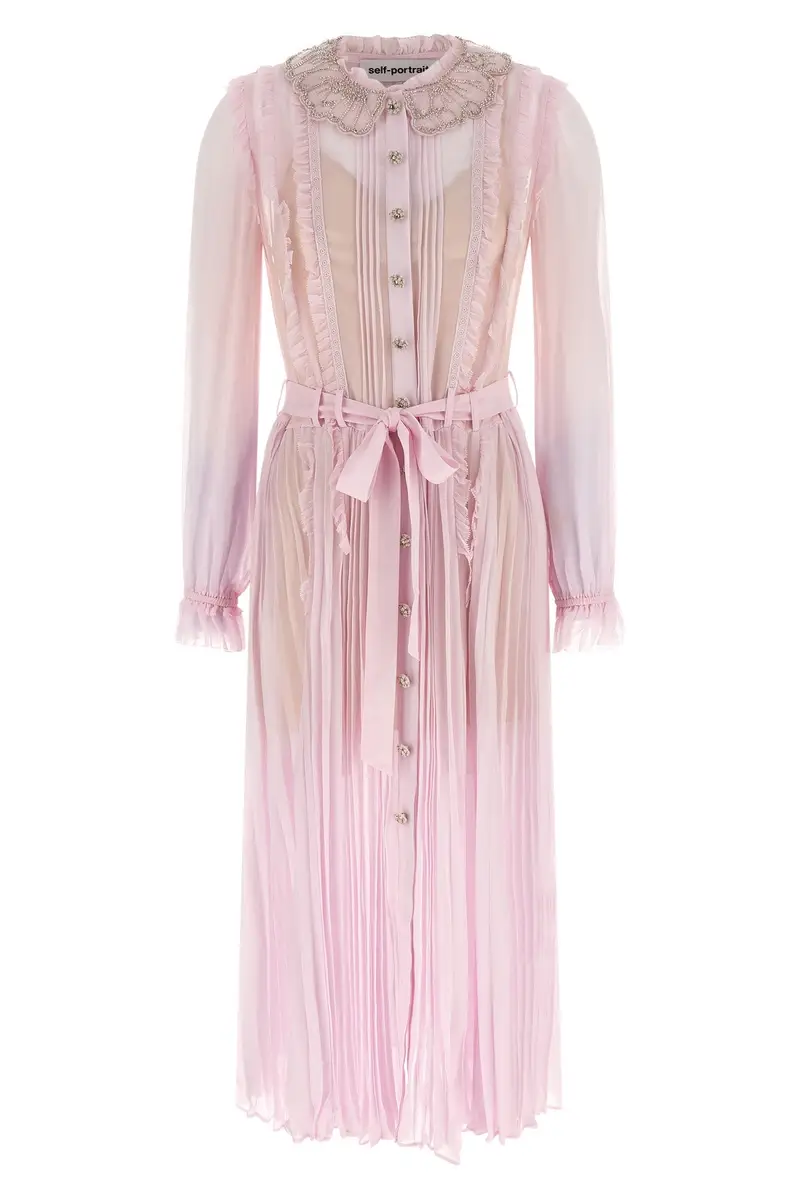 Abiti 'Pink Pleated Georgette Midi' Rosa