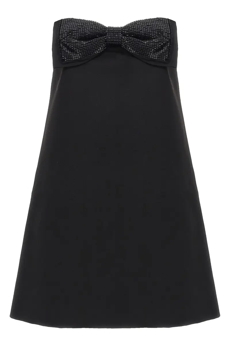 Abito Black Crepe Bandeau Mini Nero