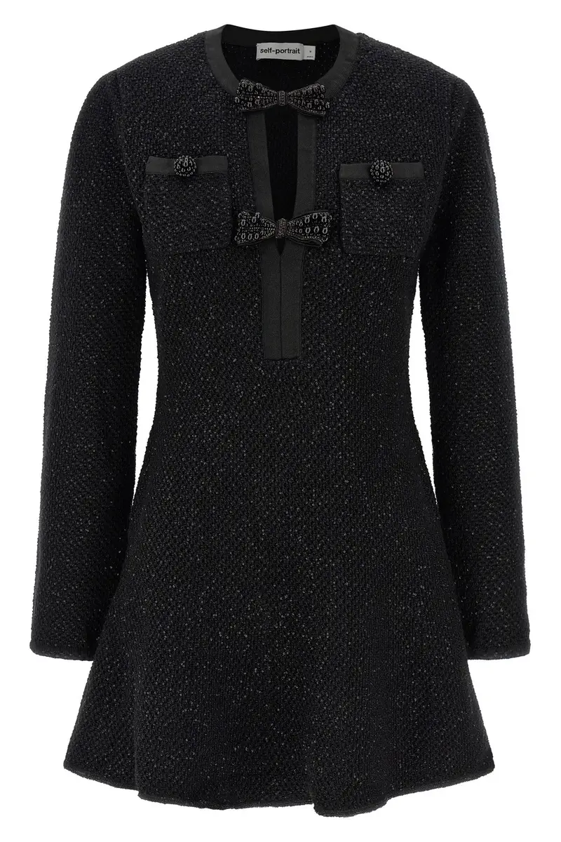 Abito 'Black Sequin Knit Mini' Nero