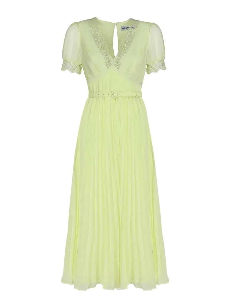 Abito longuette in chiffon Verde