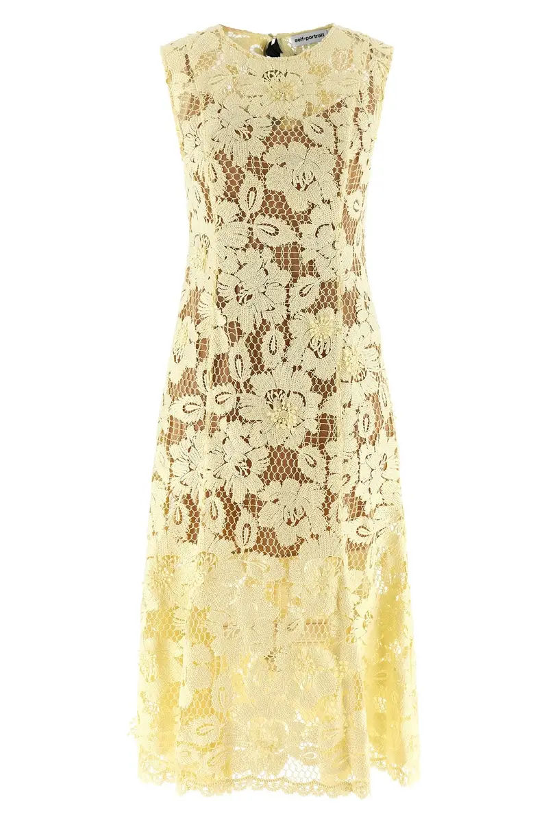 Abito Midi Yellow Crochet Lace Giallo