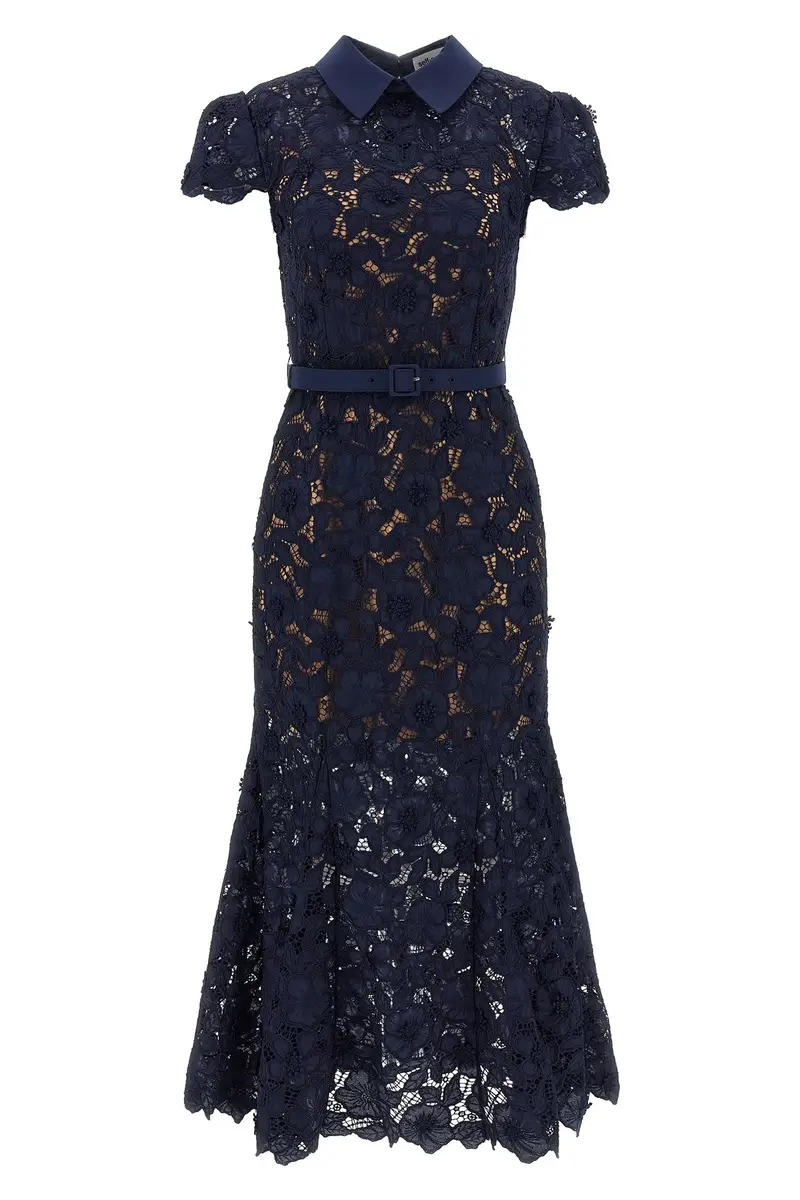 Abito 'Navy Guipure Lace Midi' Blu