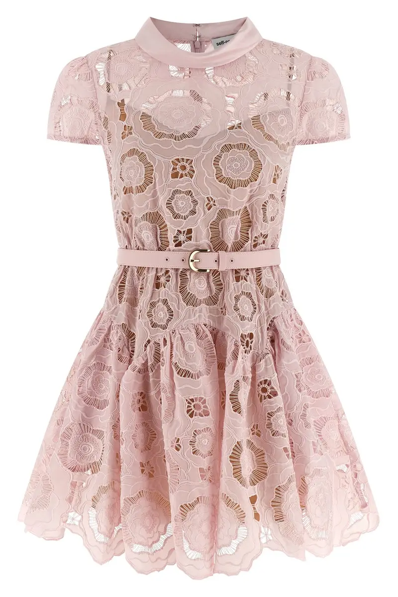 Abito 'Pink Floral Lace Mini' Rosa