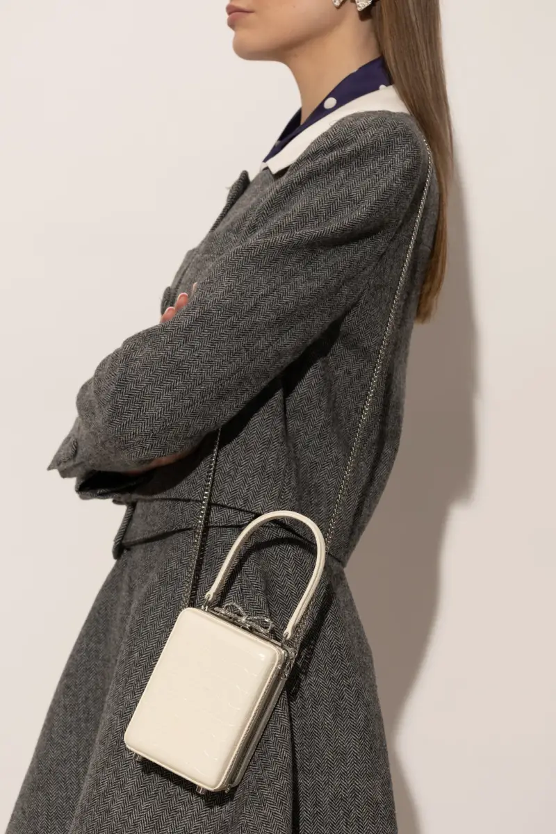 Borsa croc micro BIANCO miniatura 2