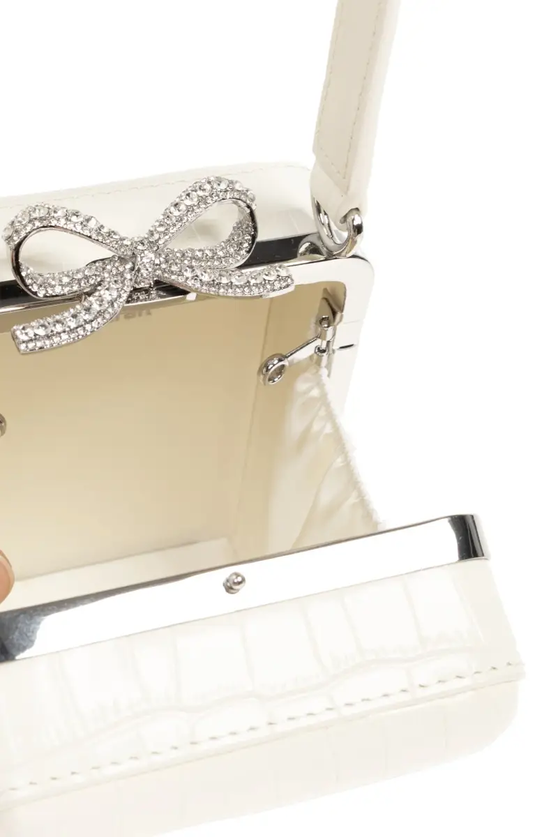 Borsa croc micro BIANCO miniatura 3