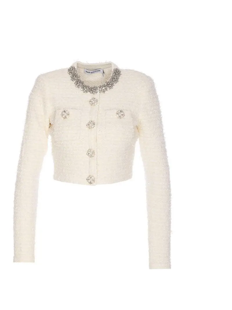 Self-portrait Cardigan Bianco 3268935