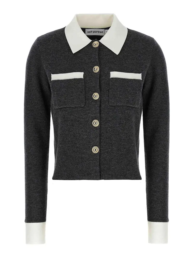 Self-portrait Cardigan Grigio 4012761