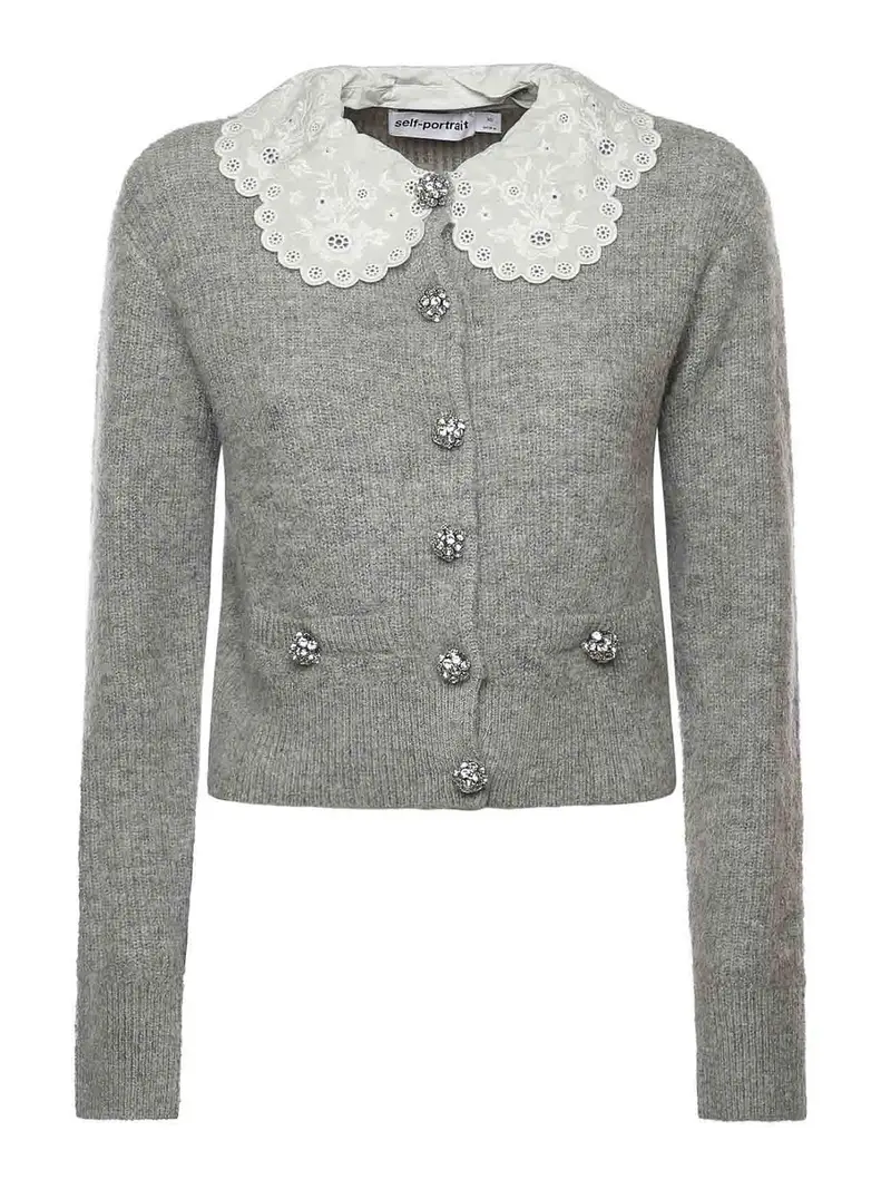 Self-portrait Cardigan Grigio 4032784